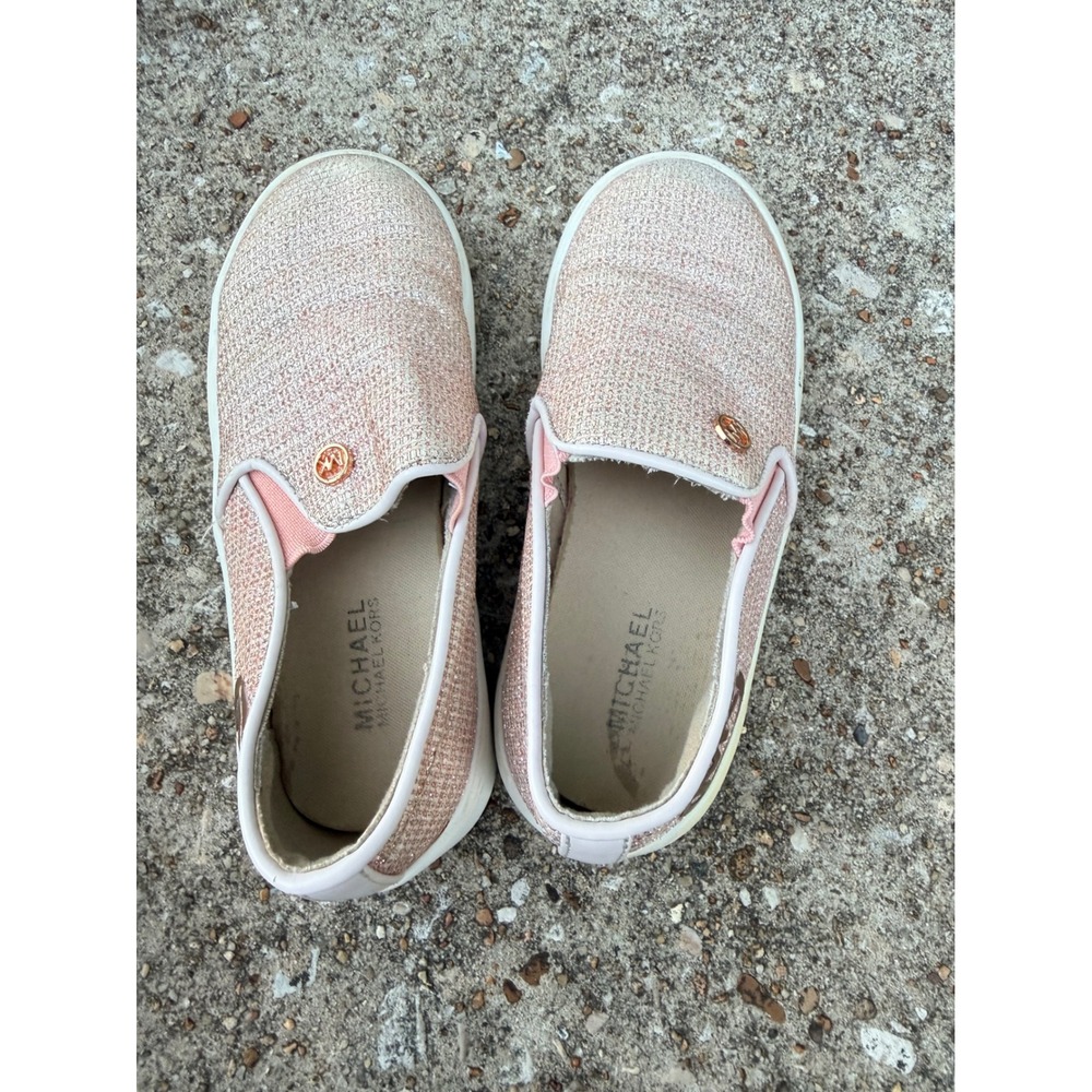 Michael Kors Kids Jem Rachel Rose Gold Glitter Slip On Sneakers Size‎ 9 Toddler